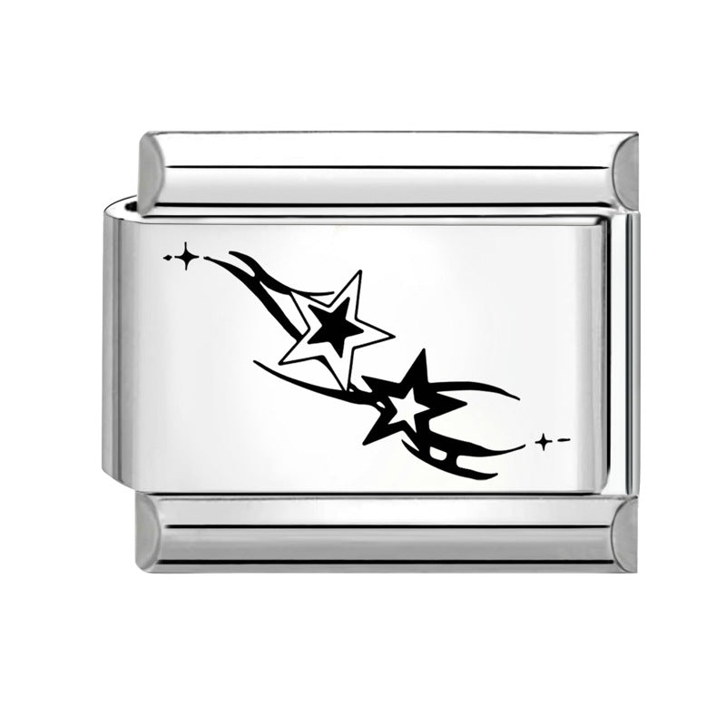 Wholesale 9mm Italian Charm Starter Bracelets DIY Black and white  Creative Stainless Steel Composable Bracelet