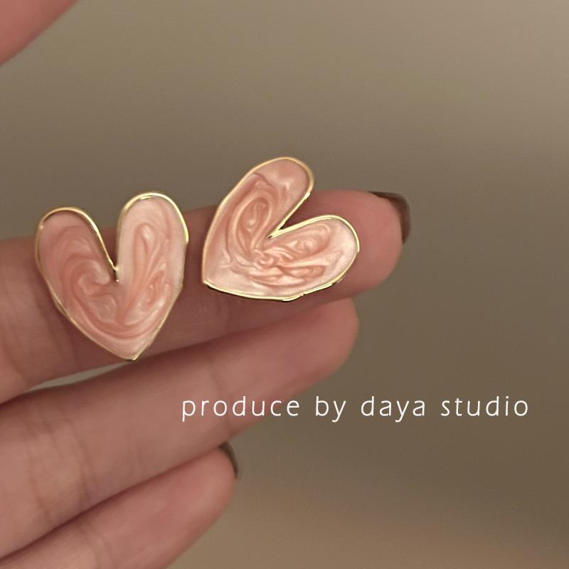 Wholesale Love Heart Oil Drop Earrings