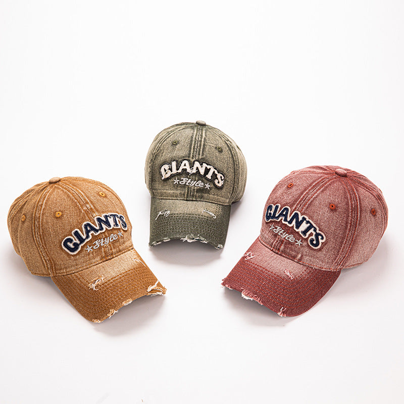 Wholesale Washed patch letter embroidered baseball cap