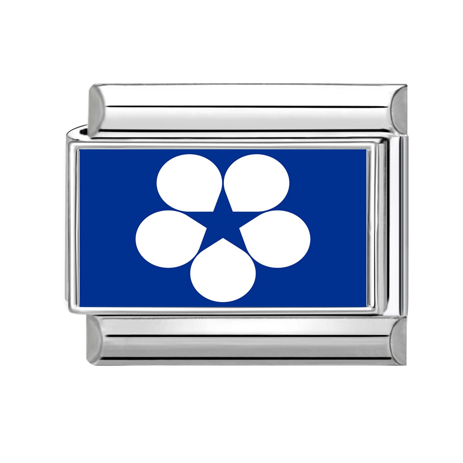 Wholesale Hearts and Love Italian Charms Blue series DIY square Single Section Creative Stainless Steel Composable Bracelet