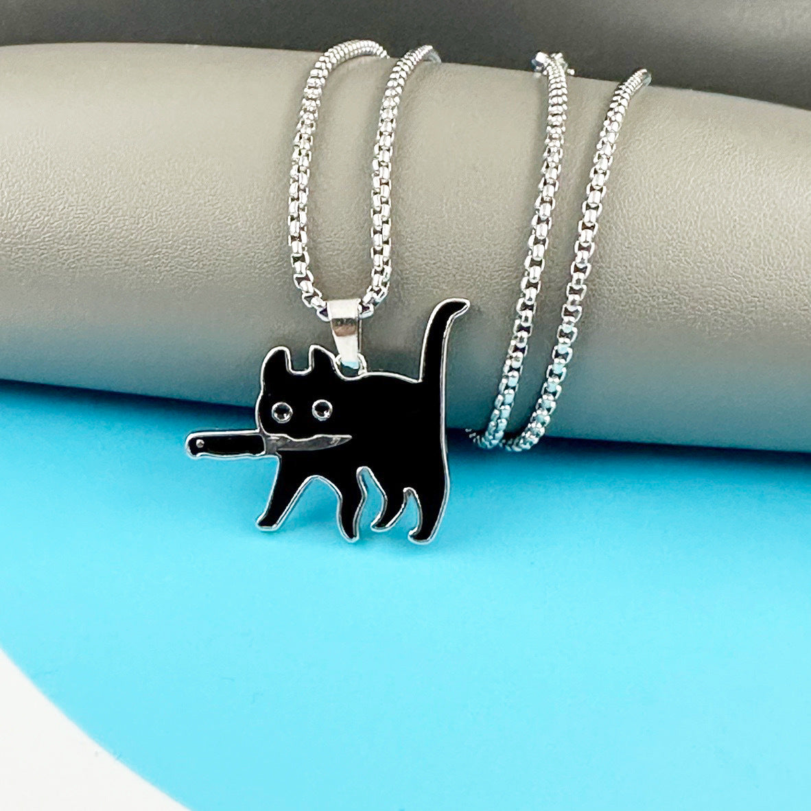 Wholesale Cartoon Black Cat Pendant Necklace - Trendy Gift for Women,  Fashion Jewelry Accessory