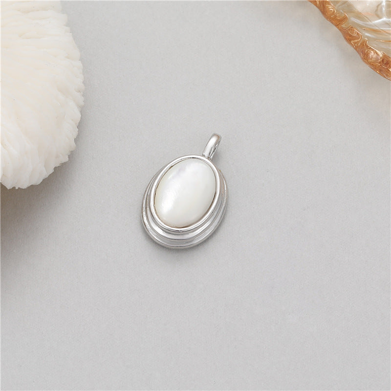 Wholesale Copper Pendant Inlaid with Turquoise Zircon and White Mother-of-Pearl