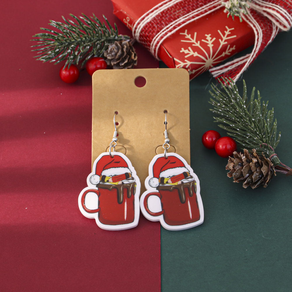 Wholesale Festive atmosphere Christmas earrings for women niche party gift acrylic earrings