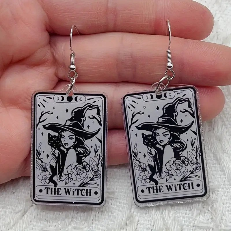 Wholesale Cartoon board game playing cards tarot acrylic earrings