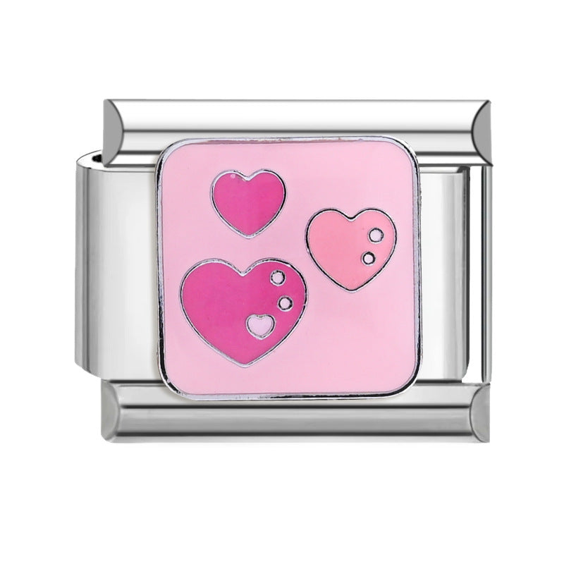 Wholesale  9mm Italian Charm Starter Bracelets DIY square Single Section Creative Stainless Steel Composable Bracelet
