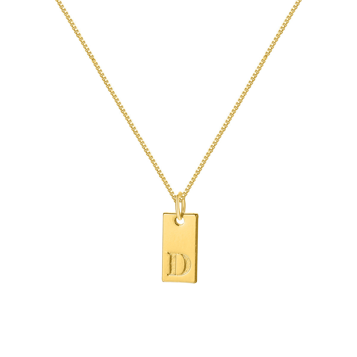 Wholesale 26 English Letters Necklace Square Pendant Clavicle Chain Choker Necklace ACC-NE-HZS003