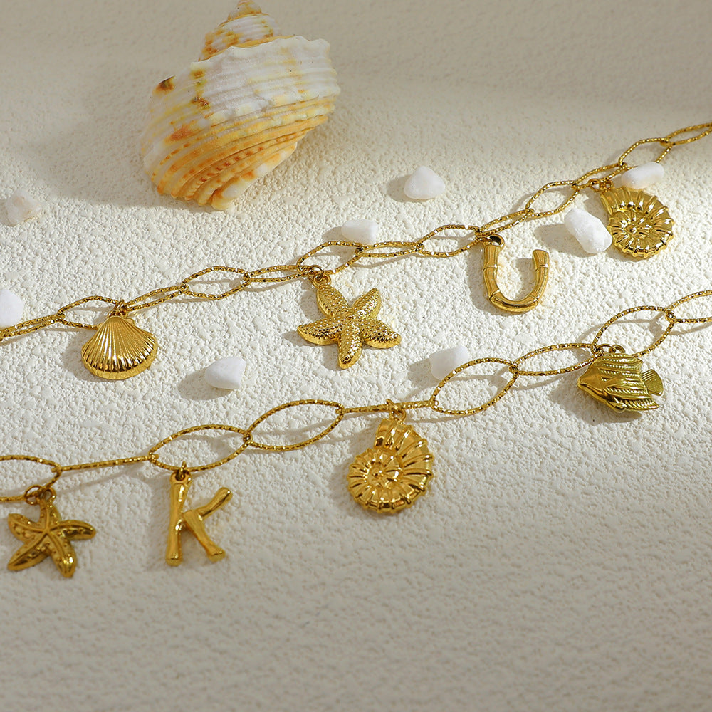 Wholesale Stainless Steel 18K Gold Plated Anklets ACC-AS-YuHui004