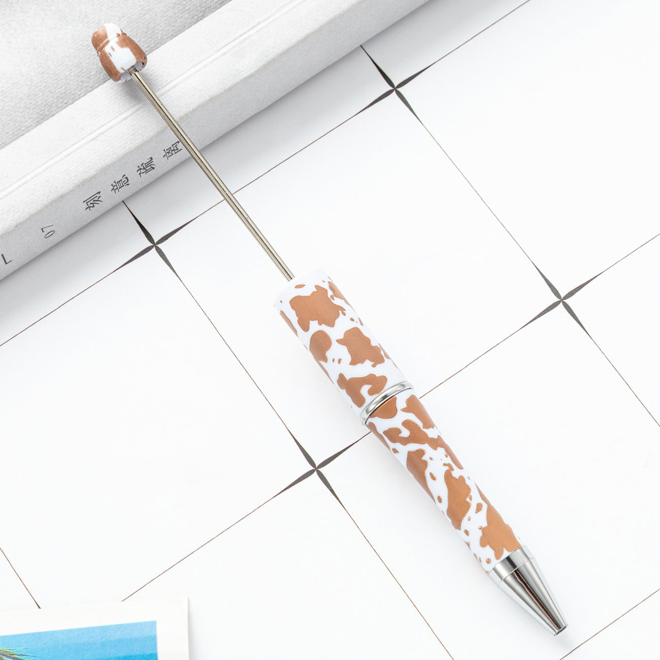 Wholesale Beadable Pens Cow Print Leopard Print Christmas Plastic Pen DIY for Beaded