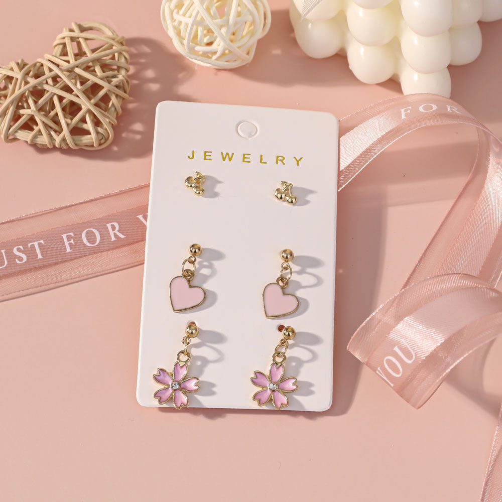 Wholesale Valentine' s Day Oil Drop Rose Red Lip Earring