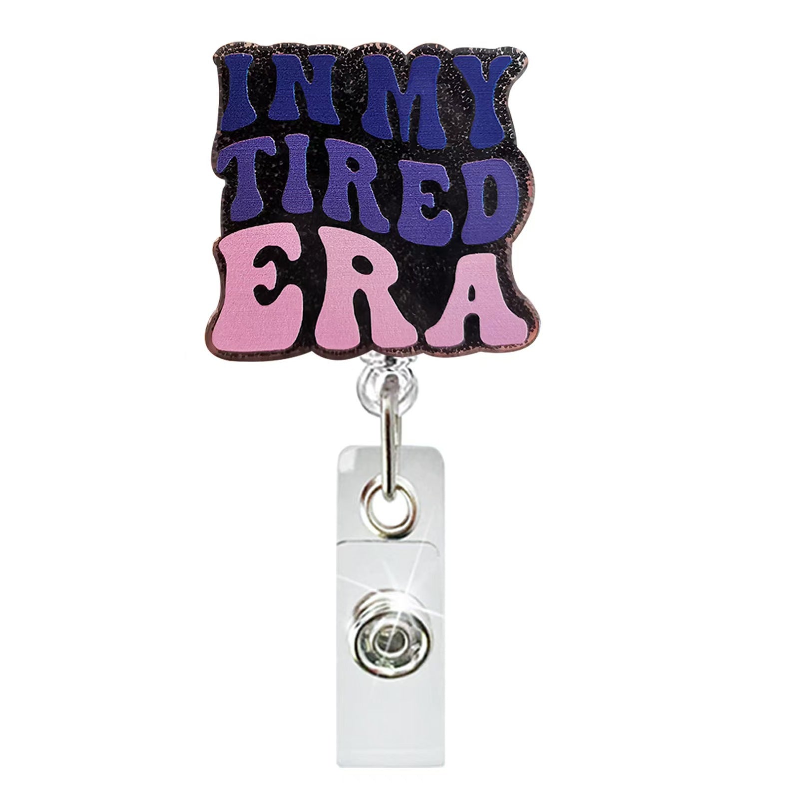 Wholesale Acrylic Glitter Master Retractable Badge Reel Keychain ACC-KC-LingYu015