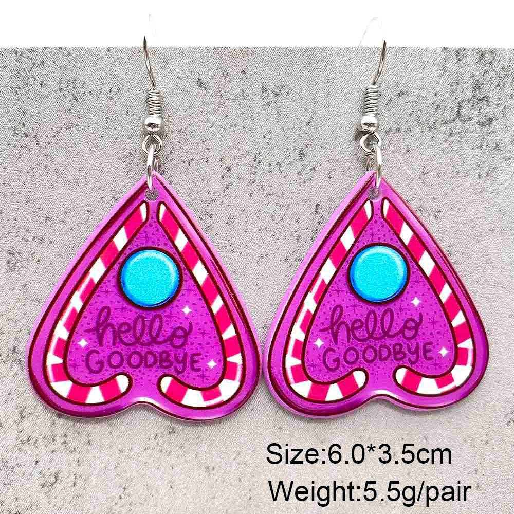 Wholesale Double-Sided Acrylic Earrings Pink Christmas Earrings
