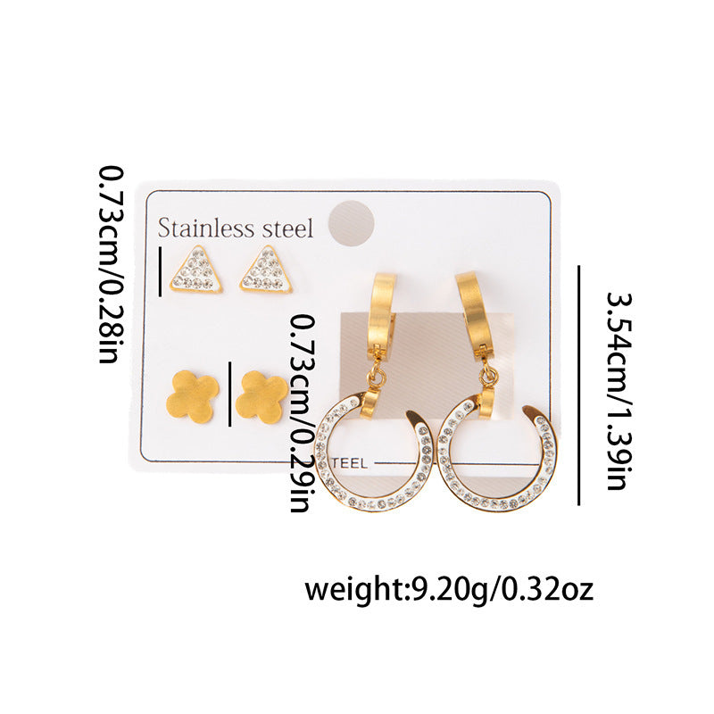 Wholesale Stylish Titanium Steel Love Earrings Set Fashion Jewelry for Party Wear