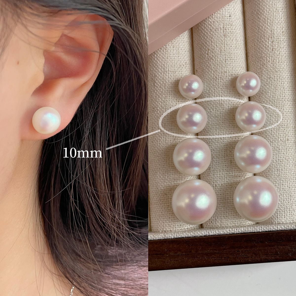 Wholesale lescent Round Pearl Earrings Exquisite  Commuting Versatile Earrings Silver Needle