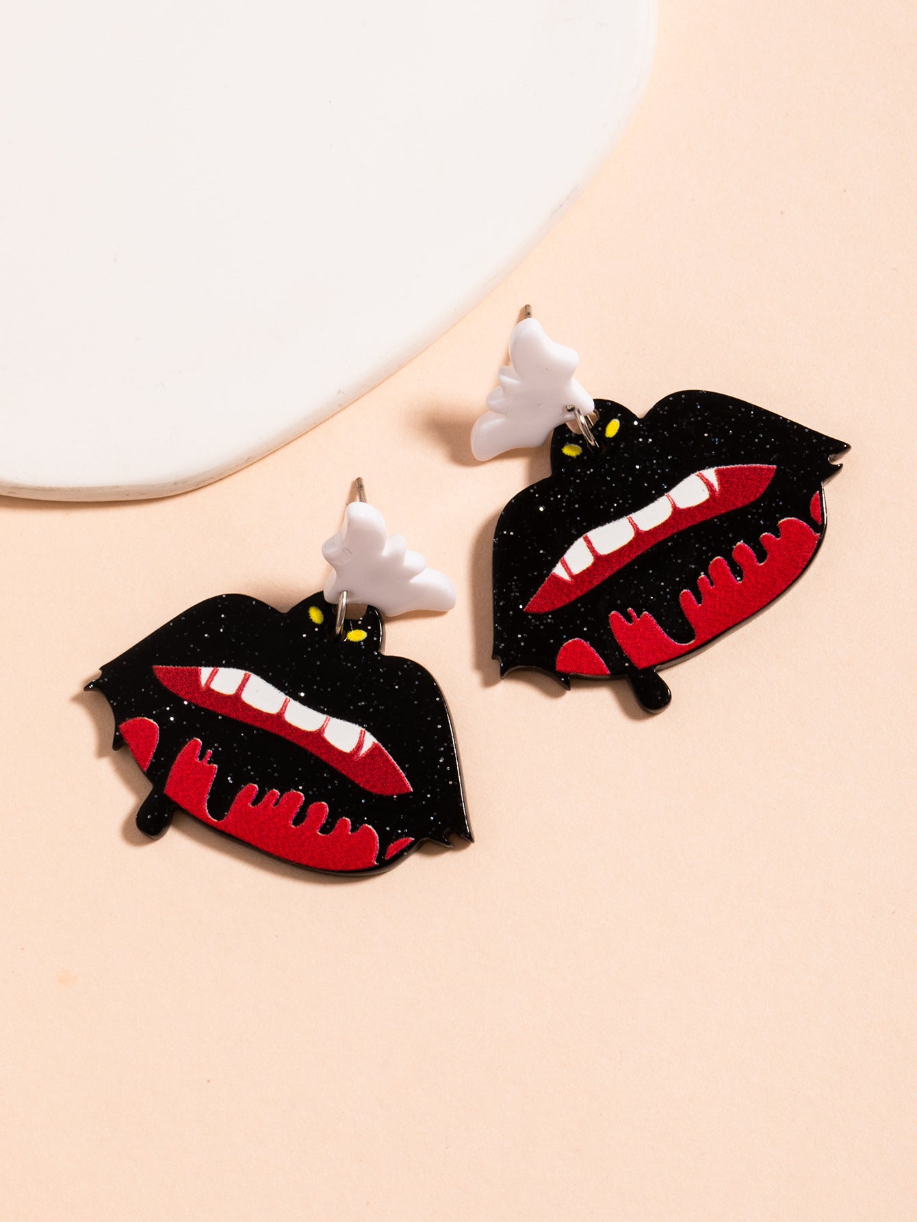 Wholesale Acrylic Cute  Funny Horror Ghost Bat Earrings