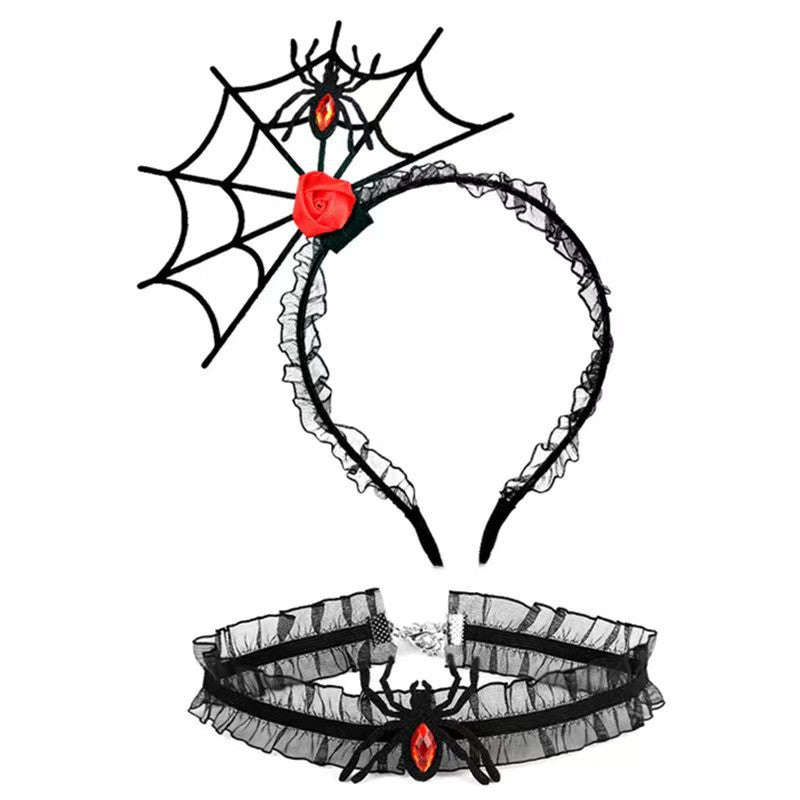 Wholesale   devil funny headband suit creative devil  web wizard hat four-piece set