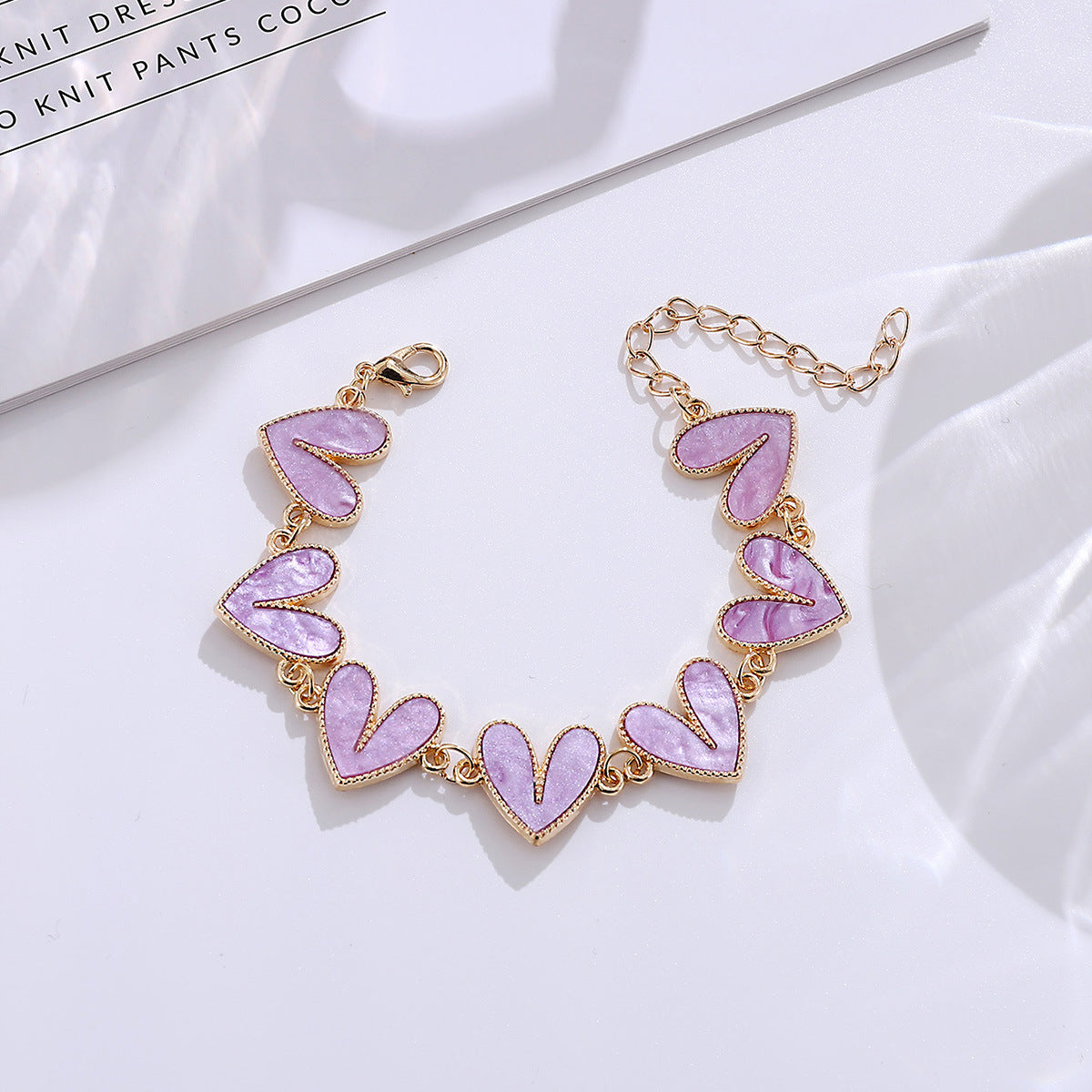 Wholesale Creative alloy colorful heart bracelet