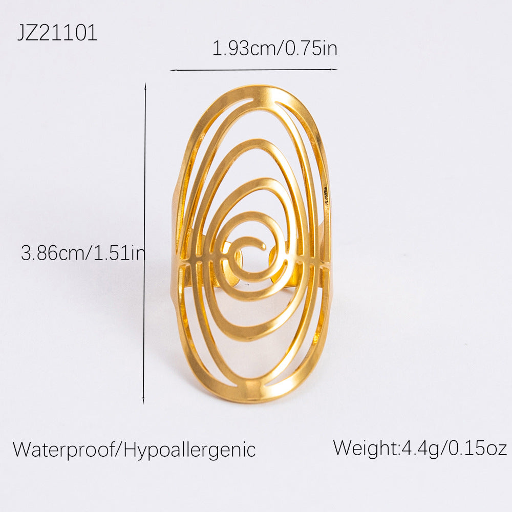Wholesale Irregular Oval Luxury 18K Gold Rings ACC-RS-YuHui005