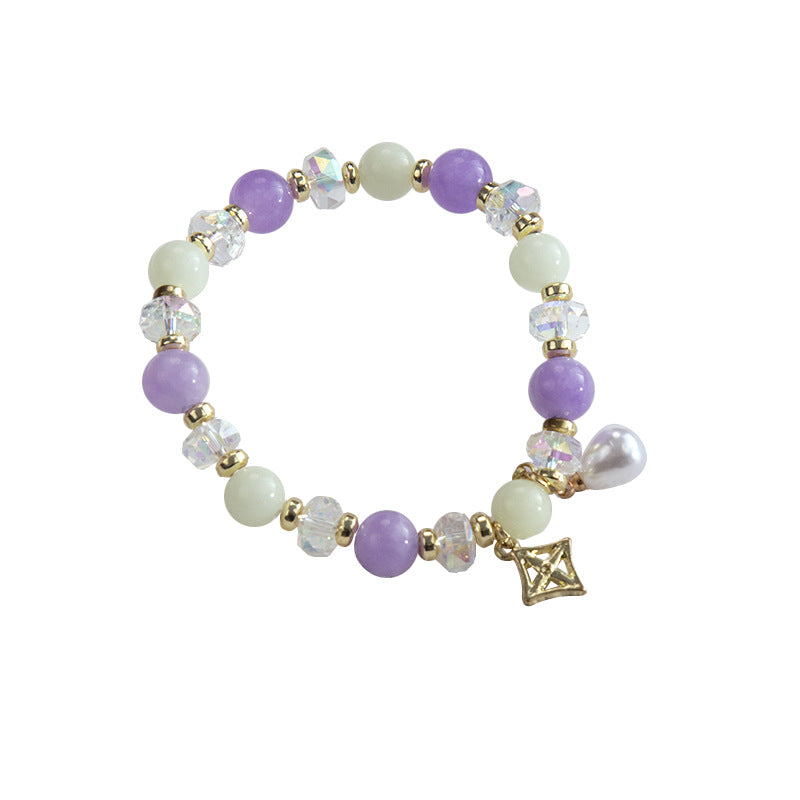 Wholesale Natural Crystal Pearl Sky-pointed Star Sunflower  Bracelet