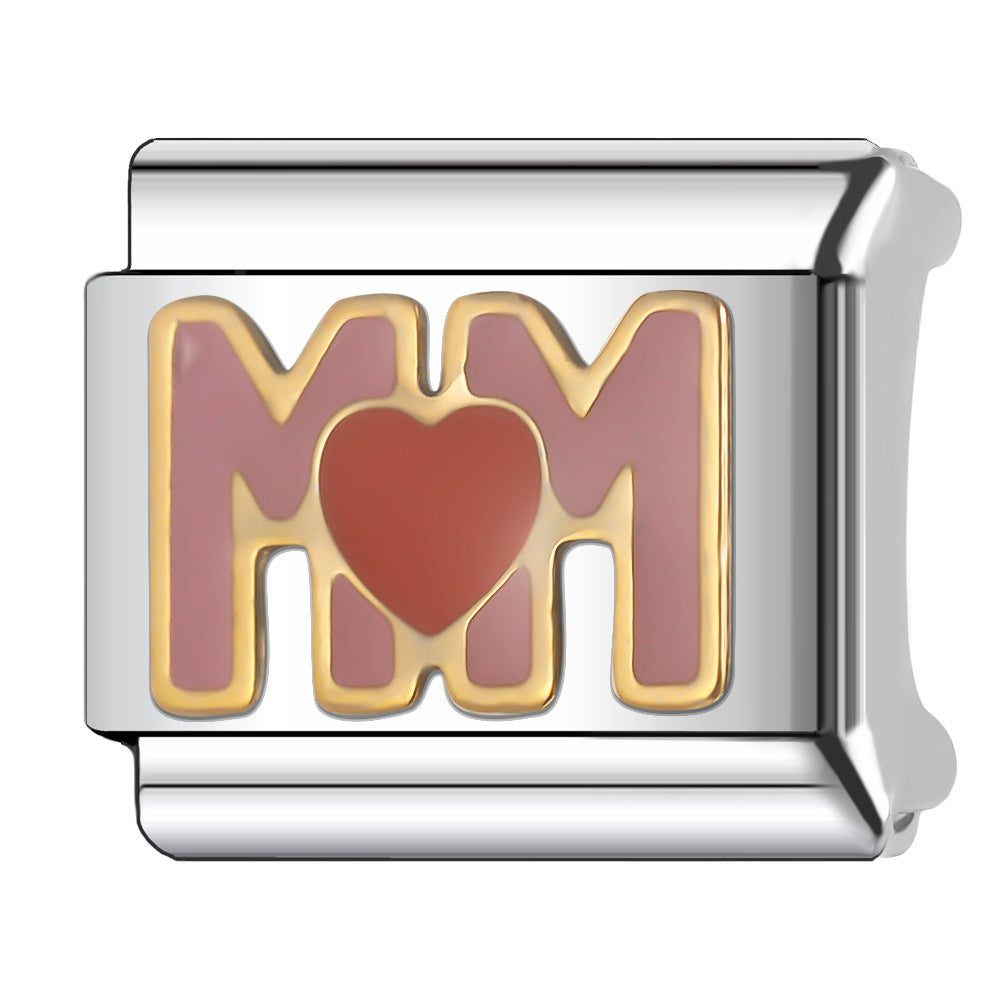 Wholesale Italian Charm Bracelet 9mm DIY Splicing Creative Pattern Stainless Steel Composable Bracelet