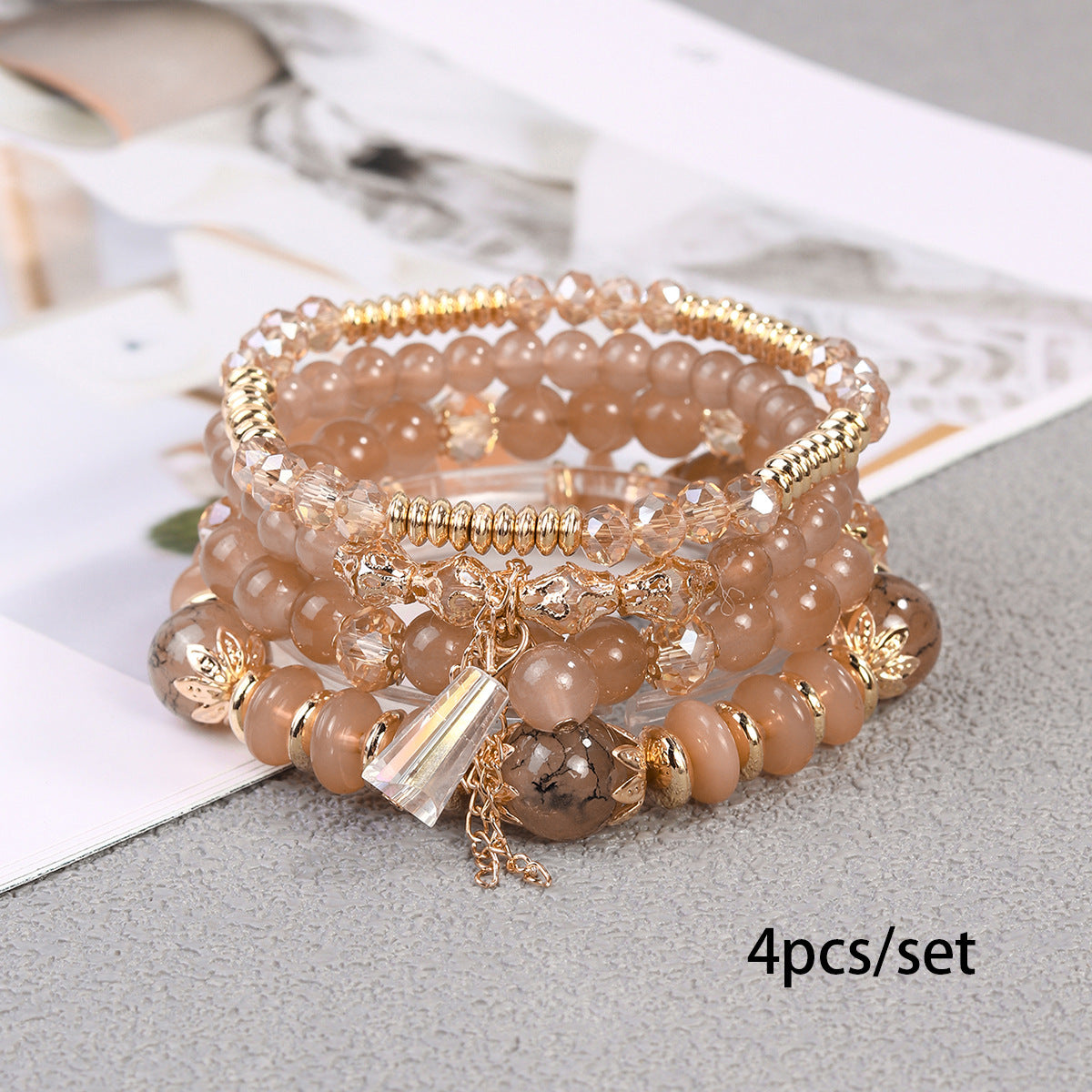 Wholesale Bohemian Crystal Pendant Glass Bracelet ACC-BT-Lijie005