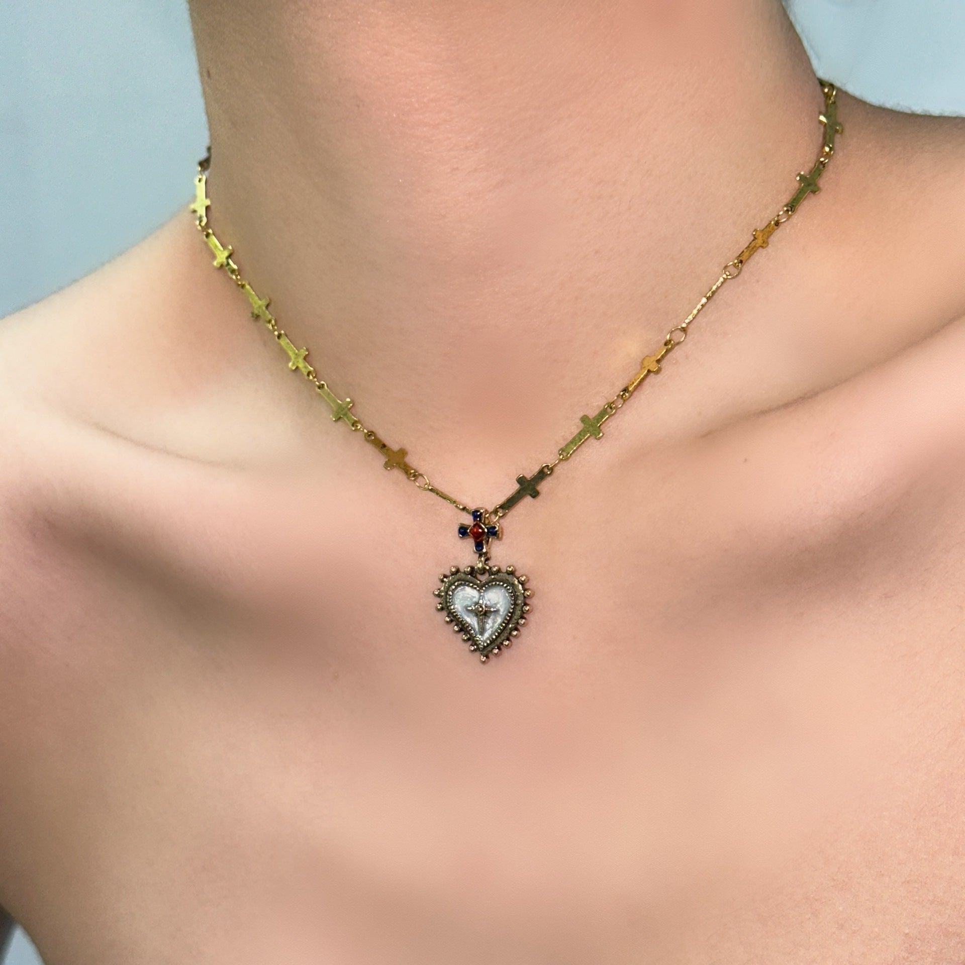 Wholesale Light luxury titanium steel necklace zircon clavicle chain