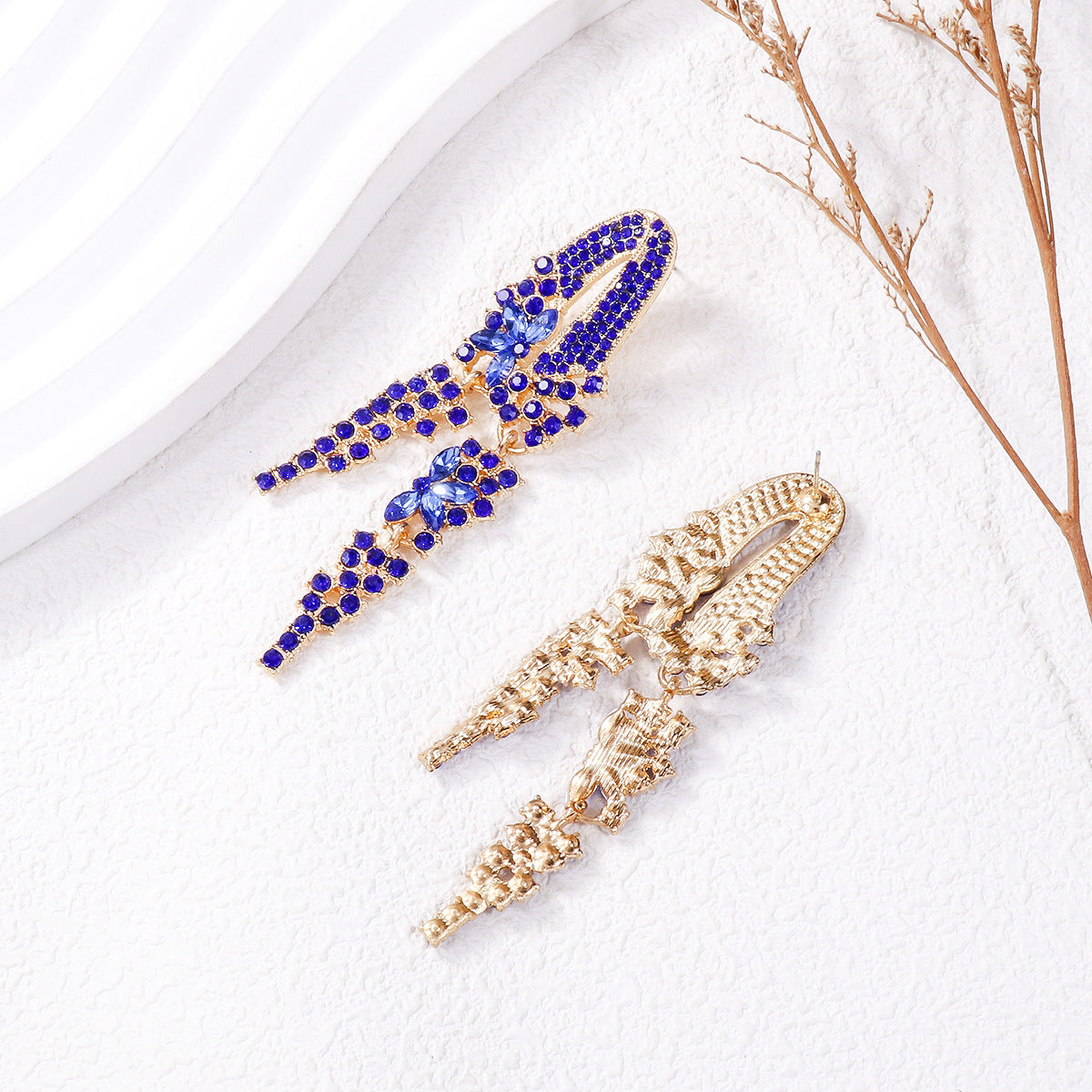 Wholesale Flower Geometric Diamond Tassel Earrings ACC-ES-JuJia006