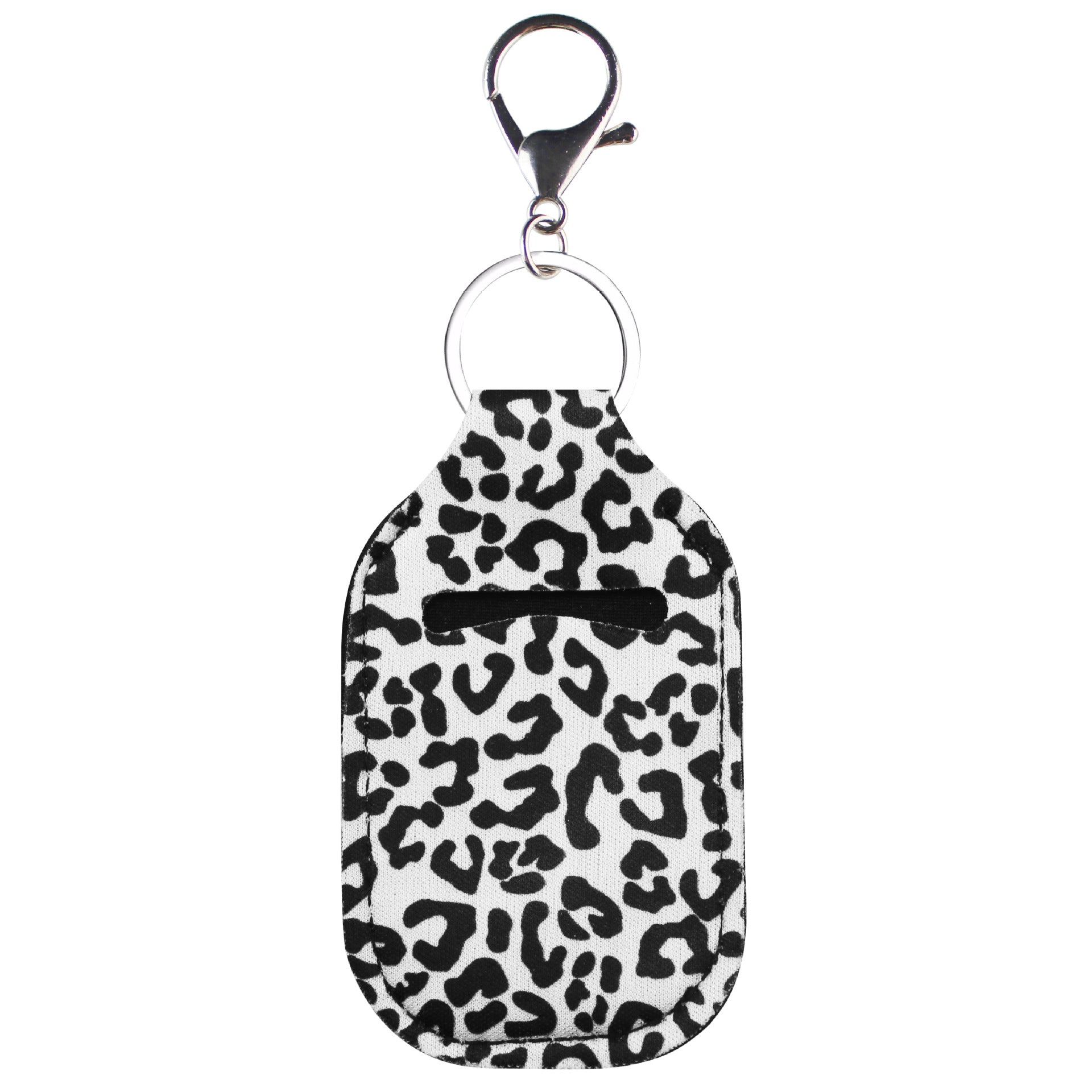 Wholesale Leopard Marbled Hand Sanitizer Leather Case Keychain