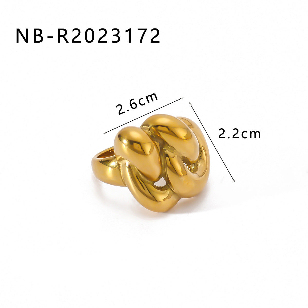Wholesale retro geometric ball twist winding irregular titanium steel ring
