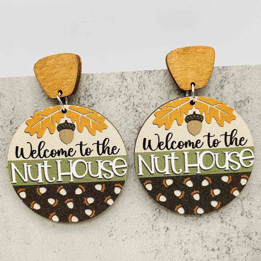 Wholesale Wood Earrings Vintage Earrings Thanksgiving Day