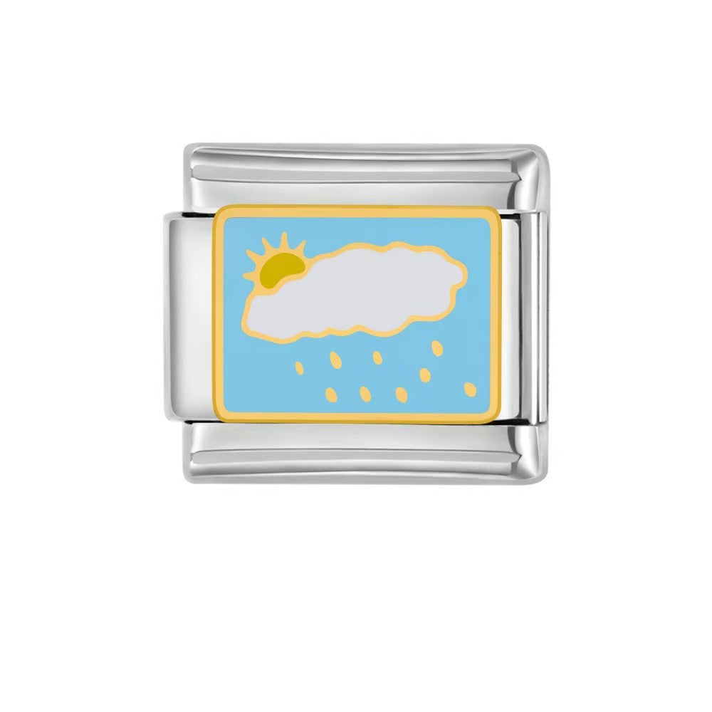 Wholesale Italian Charm Bracelet 9mm DIY Splicing Cartoon Creative Pattern Stainless Steel Composable Bracelet