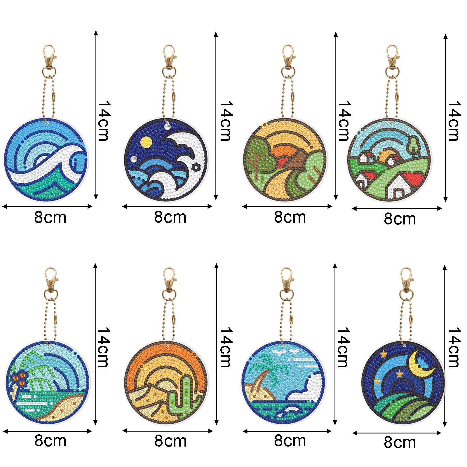 Wholesale Acrylic Cute Small Animal Dot Diamond Painting Custom Keychains ACC-KC-XingNa002