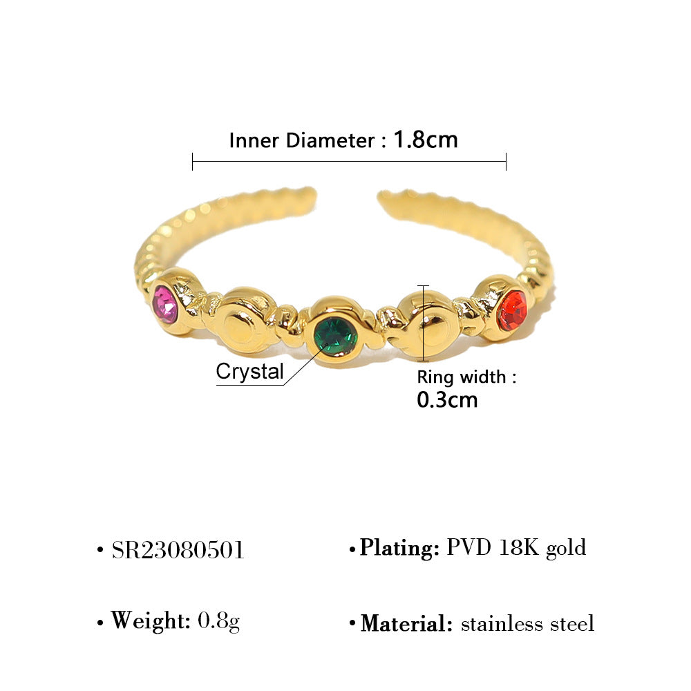 Wholesale geometric titanium steel ring 18K gold  ring