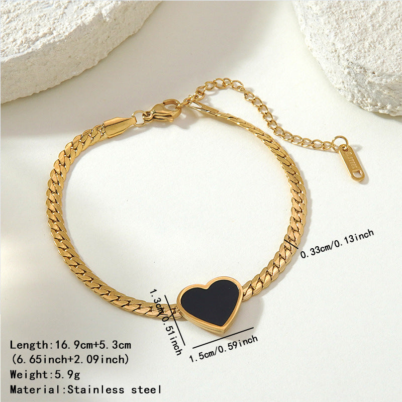 Wholesale Love Heart Stainless Steel Bracelet,  Trendy Fashion Jewelry Gift for Women