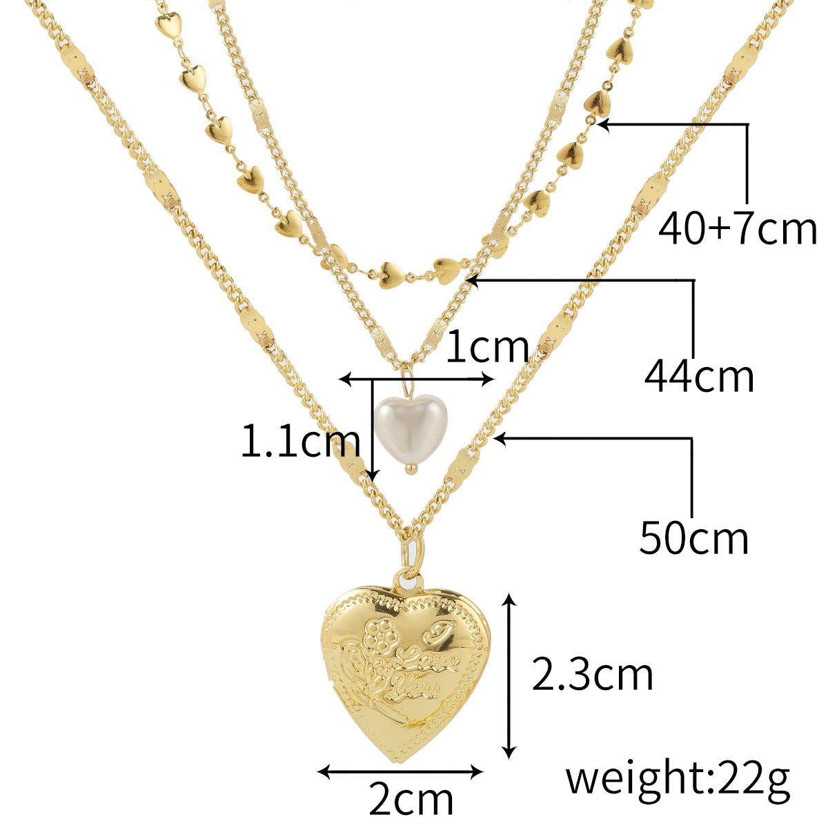 Wholesale Multi-layer Double-layer Necklace Clavicle Chain Love Necklace
