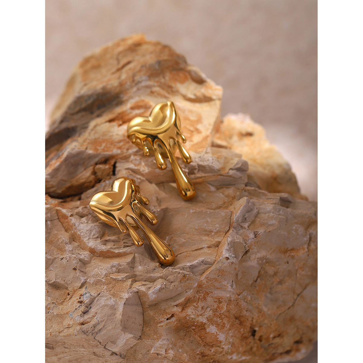 Wholesale 18k Gold Stainless Steel Earrings Heart Earrings ACC-ES-JingQiao002