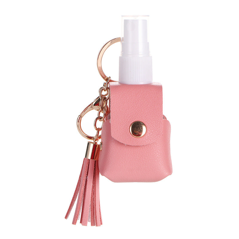 Wholesale Chic 30Ml Portable Skincare Refillable Keychain Bottle With Artificial Leather Case For Travel And Gift
