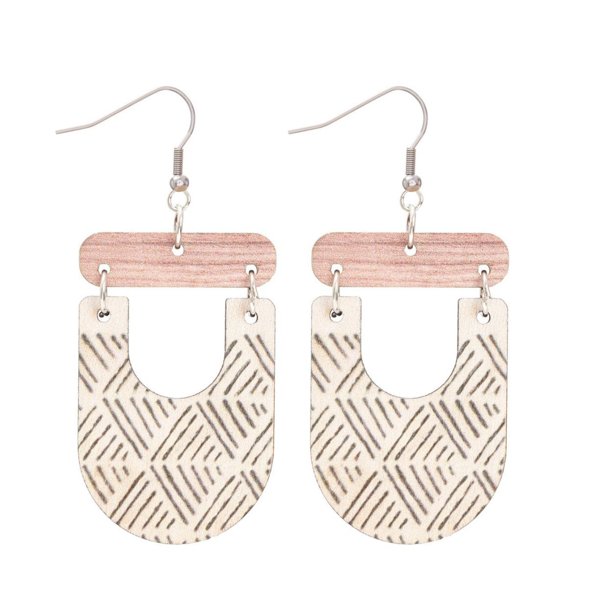 Wholesale  clay texture wooden earrings