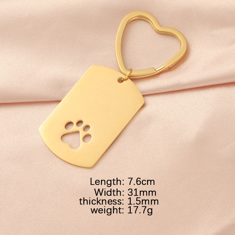 Wholesale Stainless Steel Hollow Dog Paw Keychain ACC-KC-MinPo001