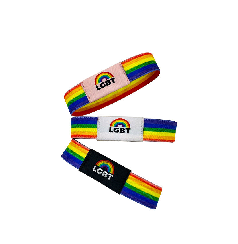 Wholesale LGBT Rainbow Elastic Band Six Color Bracelets ACC-BT-Guangg002