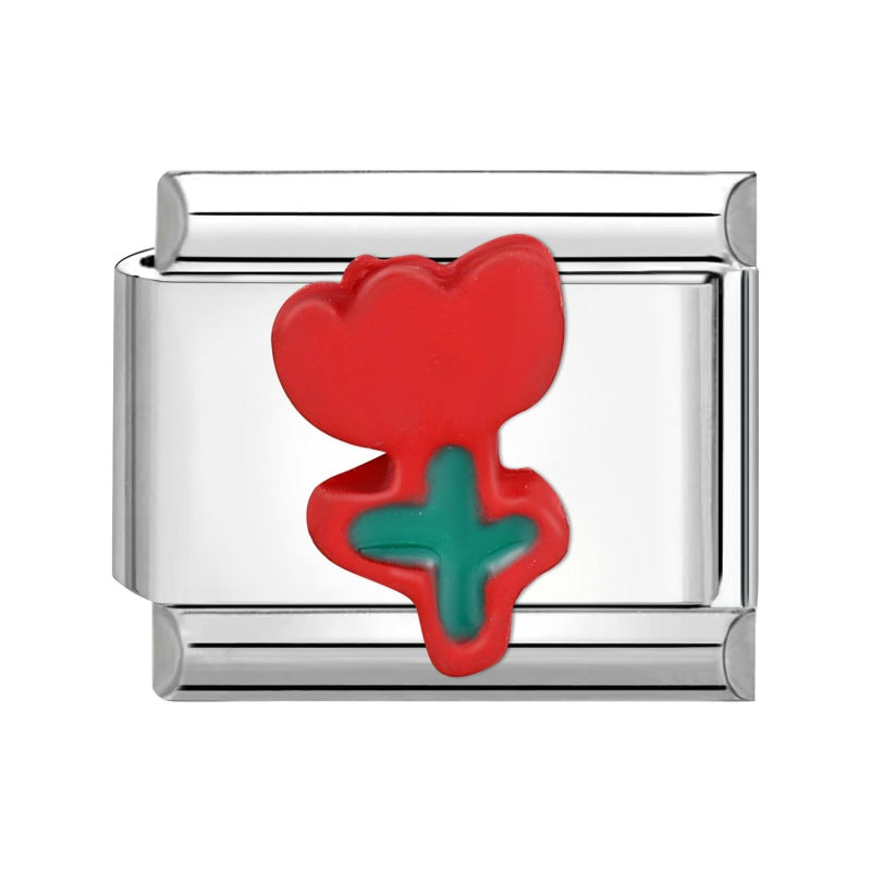 Wholesale Italian Charm Bracelet 9mm DIY Splicing Bow Stainless Steel Composable Bracelet