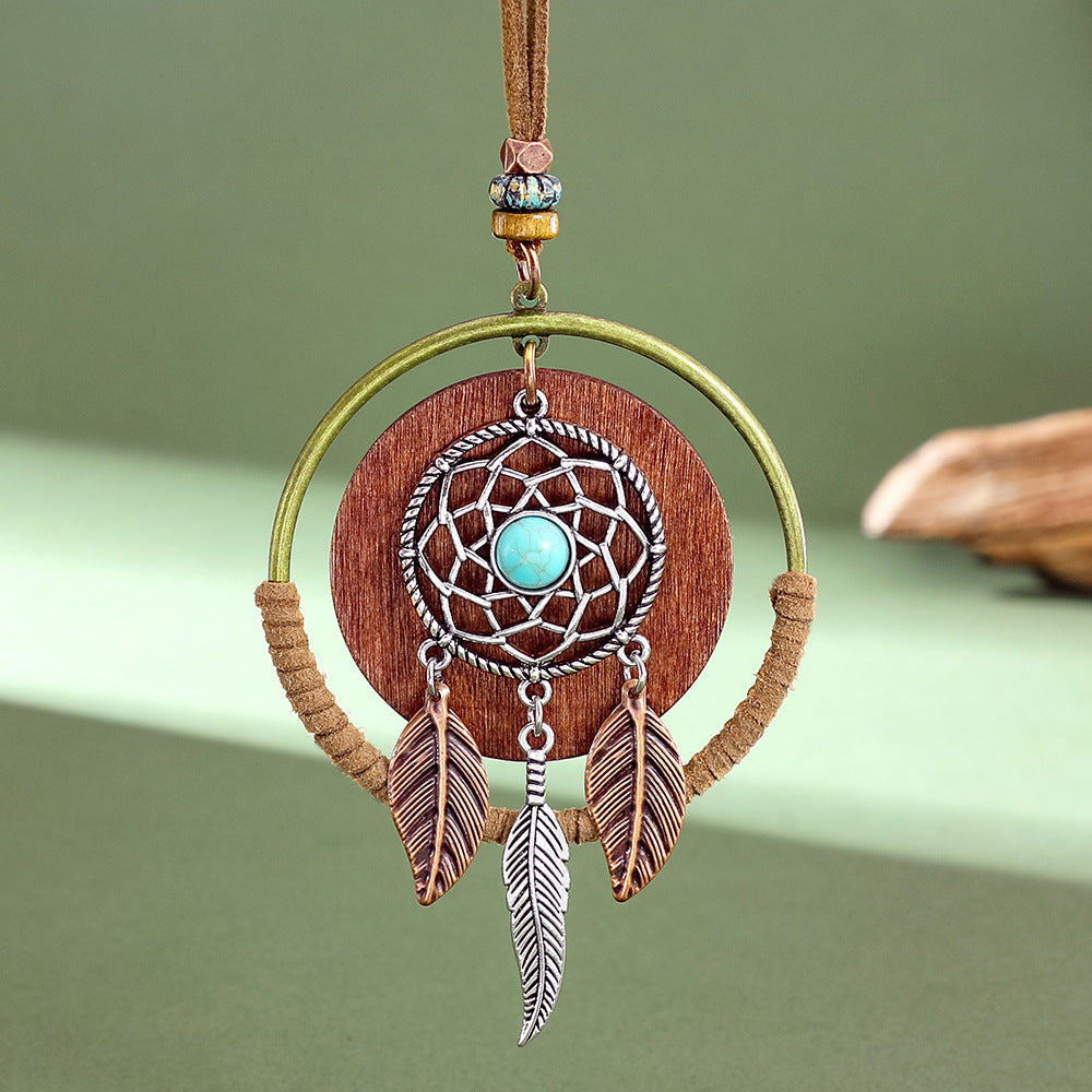 Wholesale Bohemian Dreamcatcher Tassel Necklace Pendant Vintage Style Fashion Accessory for Resale