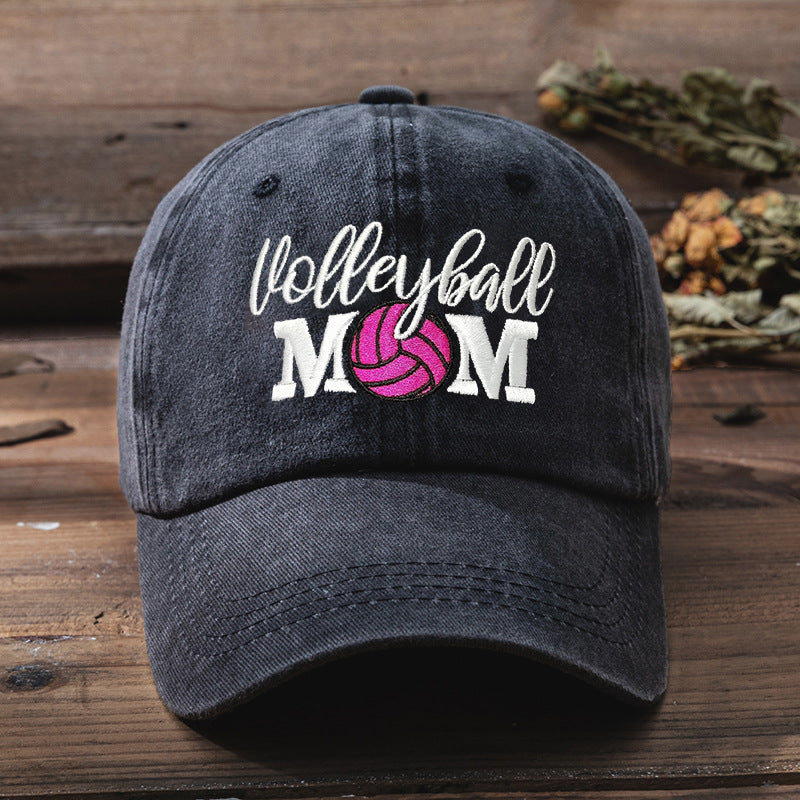 Wholesale Embroidered Hat VOLLEYBALL MOM Washed Baseball Cap Mother's Day ACC-HT-TangQiu016