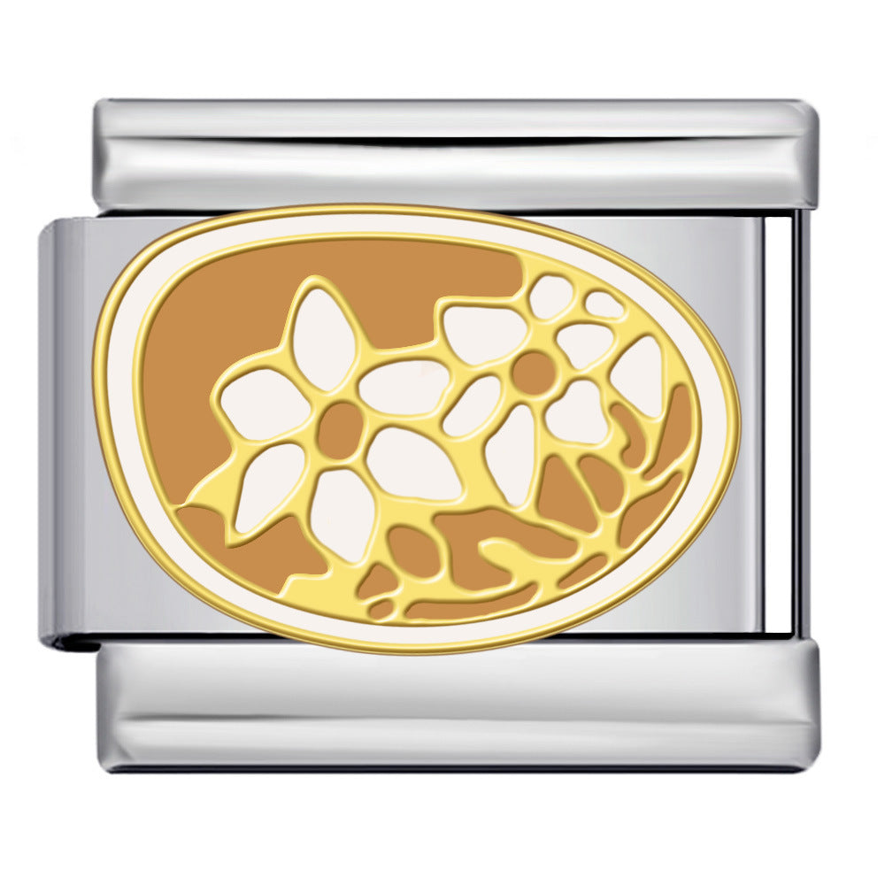 Wholesale  Italian modular medieval style series bracelet titanium steel oil-drip welding DIY Charms