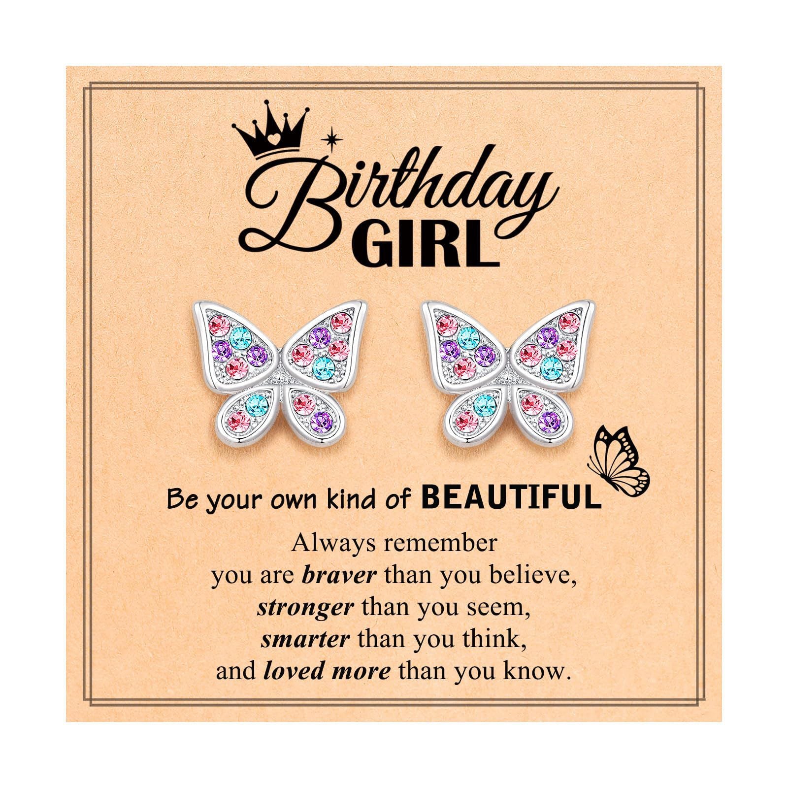 Wholesale Butterfly  Colorful Gemstone Earrings