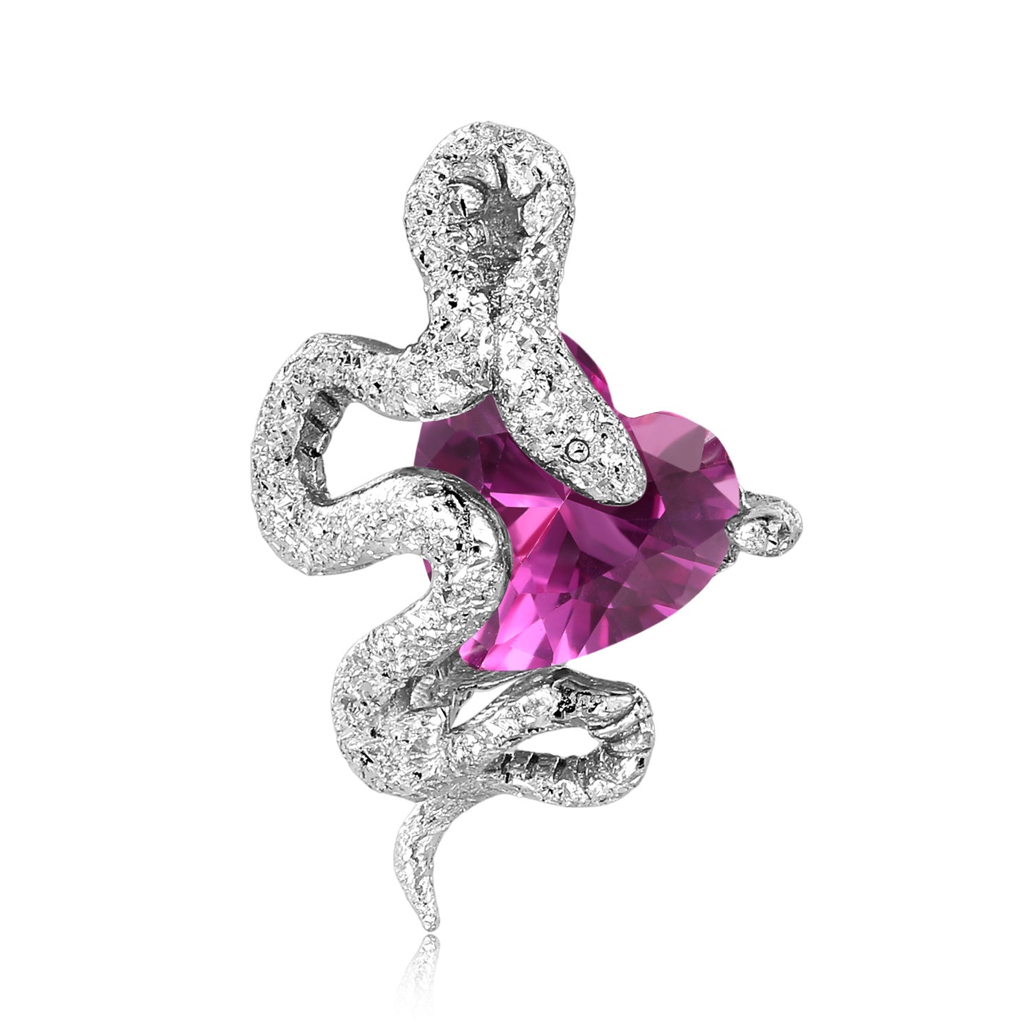 Wholesale 12 Birthstone Series Snake Heart S925 Sterling Silver Necklaces ACC-NE-MC014