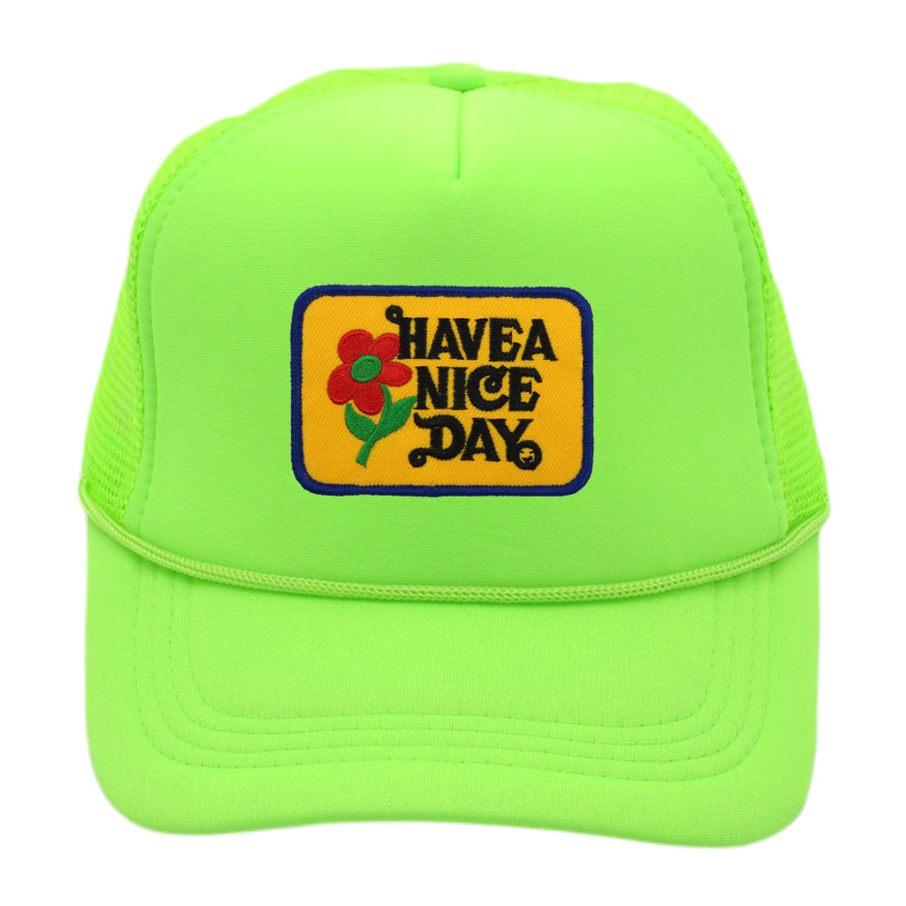 Wholesale Haves Nice Day Floral Logo Baseball Mesh Cap ACC-HT-PeiNi003