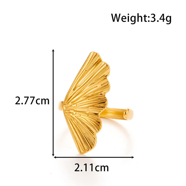 Wholesale titanium steel love butterfly  retro open ring