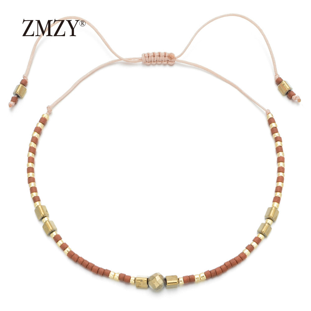 Wholesale Glass Bead Boho Bracelet,  Women' s Adjustable Sliding Beaded Jewelry,  Handmade Fashion Accessory