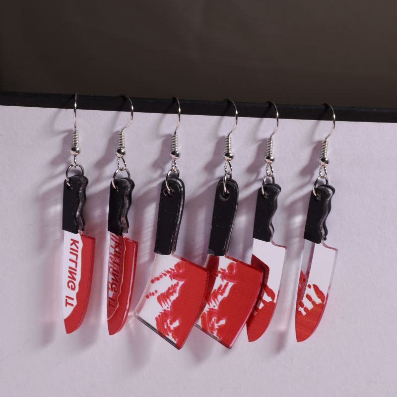 Wholesale Halloween Long Small Knife Acrylic Earrings ACC-ES-Xunt008