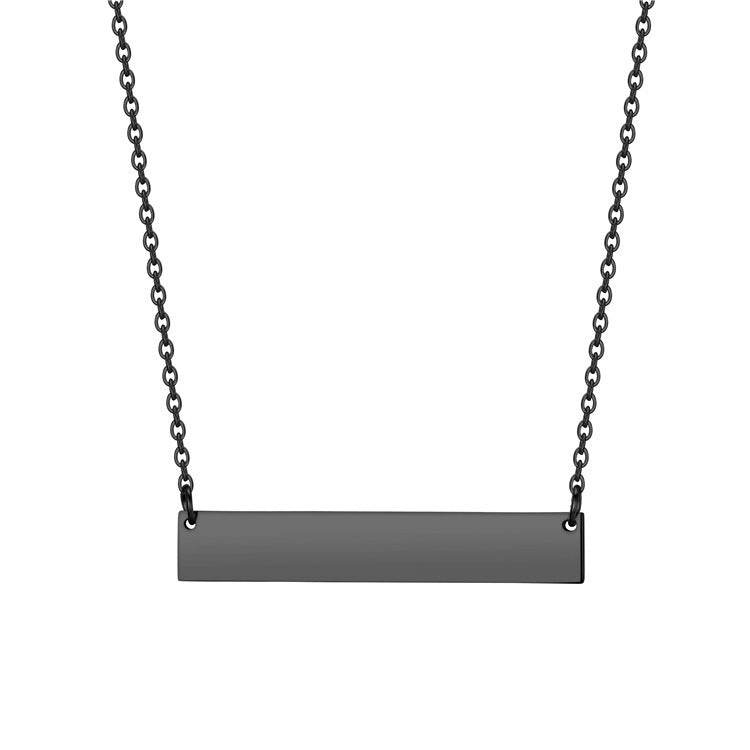 Wholesale Black Titanium Steel Box Chain Necklace |  Geometry Pendant for Daily Layering Jewelry Accessory